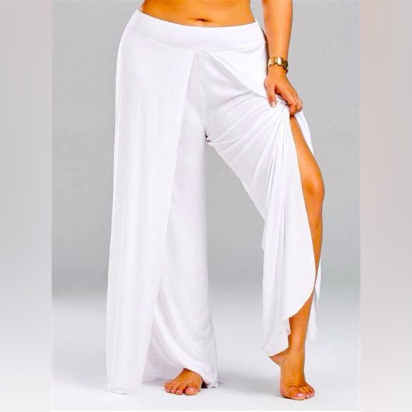 🛍️INA Navy Palazzo with front leg split. Sz SP. - Picture 3 of 12